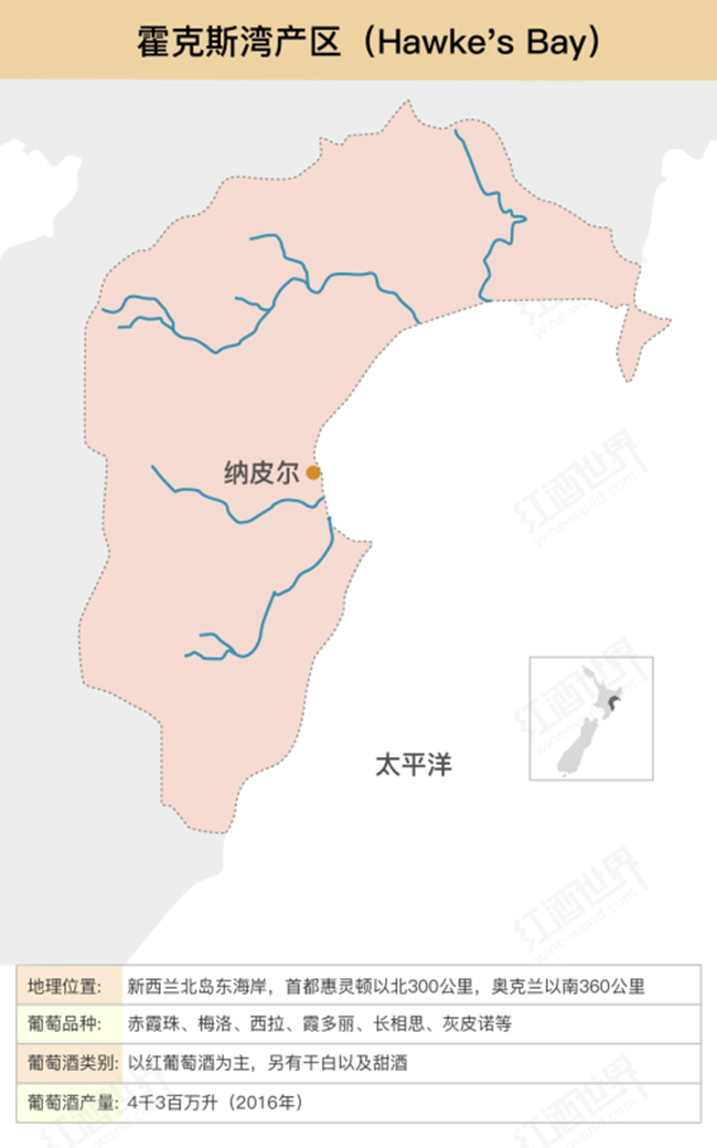 新西蘭霍克斯灣葡萄酒產(chǎn)區地圖